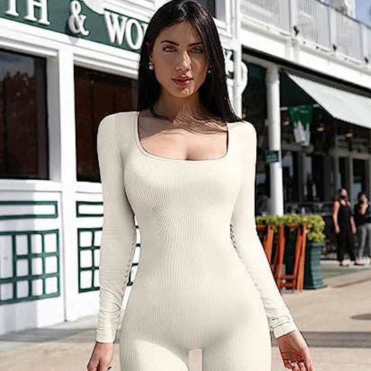Long-Sleeve Yoga Jumpsuit