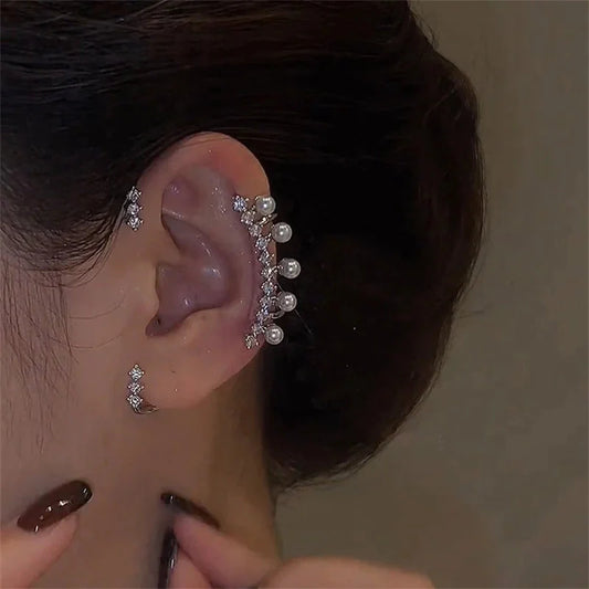 Crystal Pearl Ear Cuff